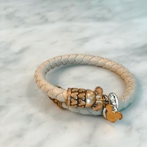 Alex and Ani cream leather Disney bracelet